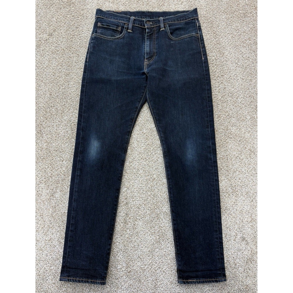 Levis 512 Slim Taper Jeans Men 31x28* Blue Faded Dark Resin Leather Patch Poland